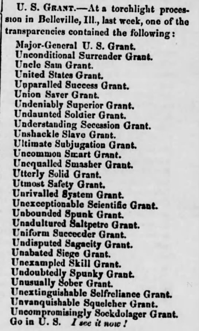 Ulysses S. Grant NHS on X: &ldquo;Alright, folks. What nickname from the 