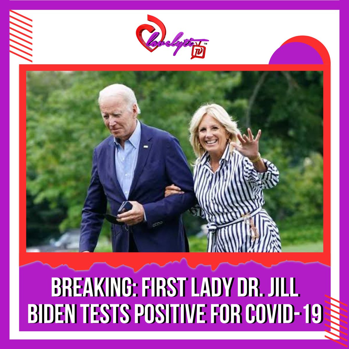 lovelyti's tweet photo. BREAKING: First lady Dr. Jill Biden has tested positive for Covid-19 and is experiencing mild symptoms, her spokesperson said Tuesday.
Any Thoughts???
#PresidentBiden #JillBiden #ElizabethAlexander #Lovelytitv https://t.co/CIWD9haRUS