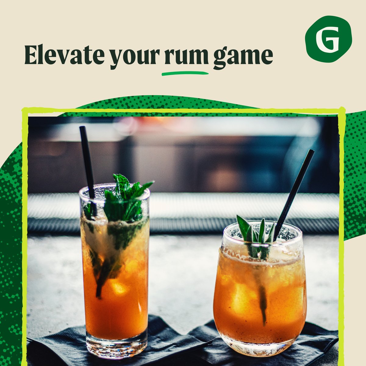 In honor of #NationalRumDay, elevate your rum drink of choice with the Stone Fence:

1. Place a few ice cubes in a glass
2. Add 2 oz of rum
3. Fill to the top with hard apple cider

Drop by Green's and pick up everything you need for the easiest Stone Fence you've ever built!