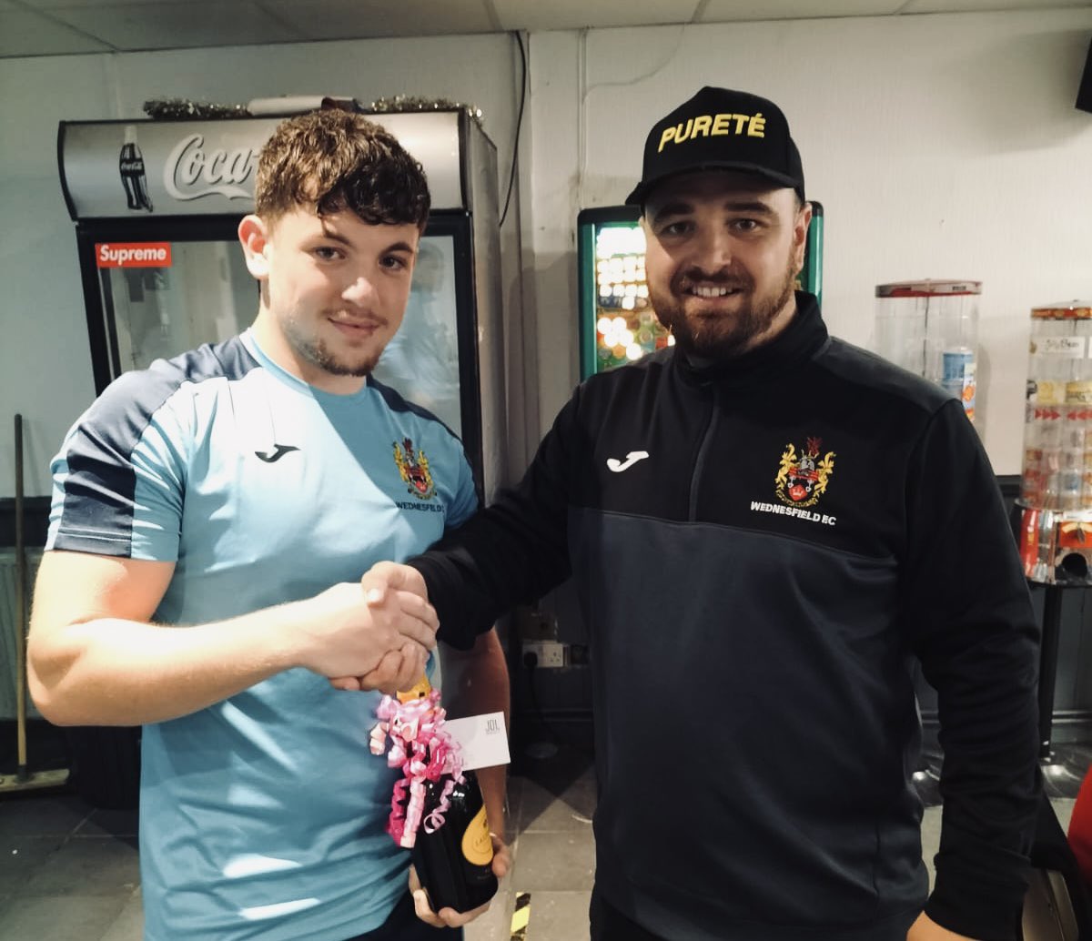 WednesfieldCFC's tweet photo. Today’s man of the match goes 
to James “JT” Thompson🏆🍾 sponsored by JDL Contractors 🔴⚪️ https://t.co/ACdL2xW49Q