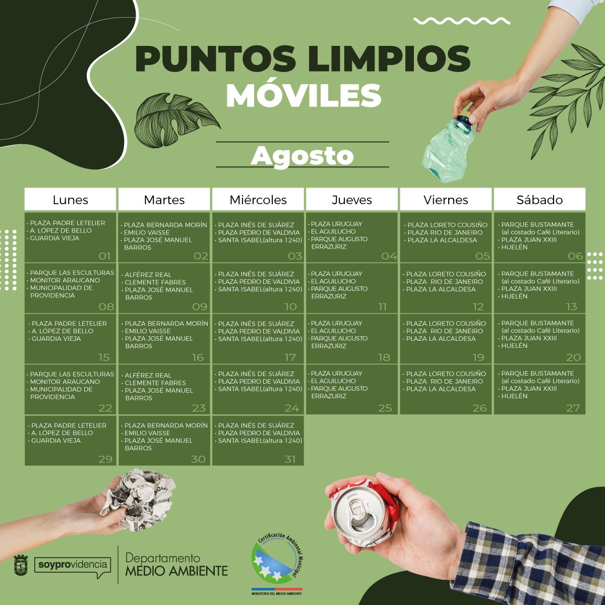 Muni_provi's tweet photo. PUNTO LIMPIO MÓVIL♻️
¡Nueva ubicación!📍¿#Reciclas los jueves? Te contamos que, el #PuntoLimpioMóvil de Diego de Almagro, se reubicará en Parque Augusto Errázuriz, en #Tobalaba con #Pocuro. ¡No lo olvides! Más info👉🏽 https://t.co/eyer5H9w6N https://t.co/hVOGwxrBCf