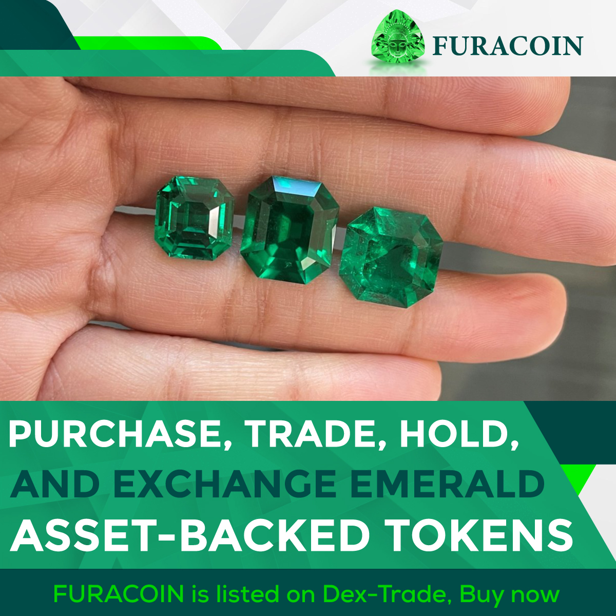 Purchase, trade, hold, and exchange emerald asset-backed tokens

FURACOIN is listing on Dex-trade
dex-trade.com/es/spot/tradin…

#cryptocurrency #cryptonews #cryptoexchange #blockchains #investor #colombianemeralds💚 #emeralds #investorcrypto #bitcointrade #cryptotrading