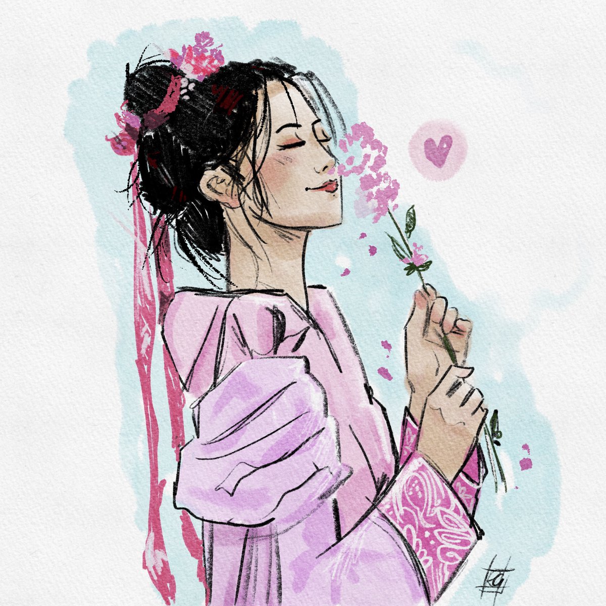 To celebrate hitting 1k followers, I'm giving out a "Kimono Girl - Lilac" - a new rare 5 mint NFT from my "Kimono Girls" collection.  Simply follow me and retweet to enter ♥️