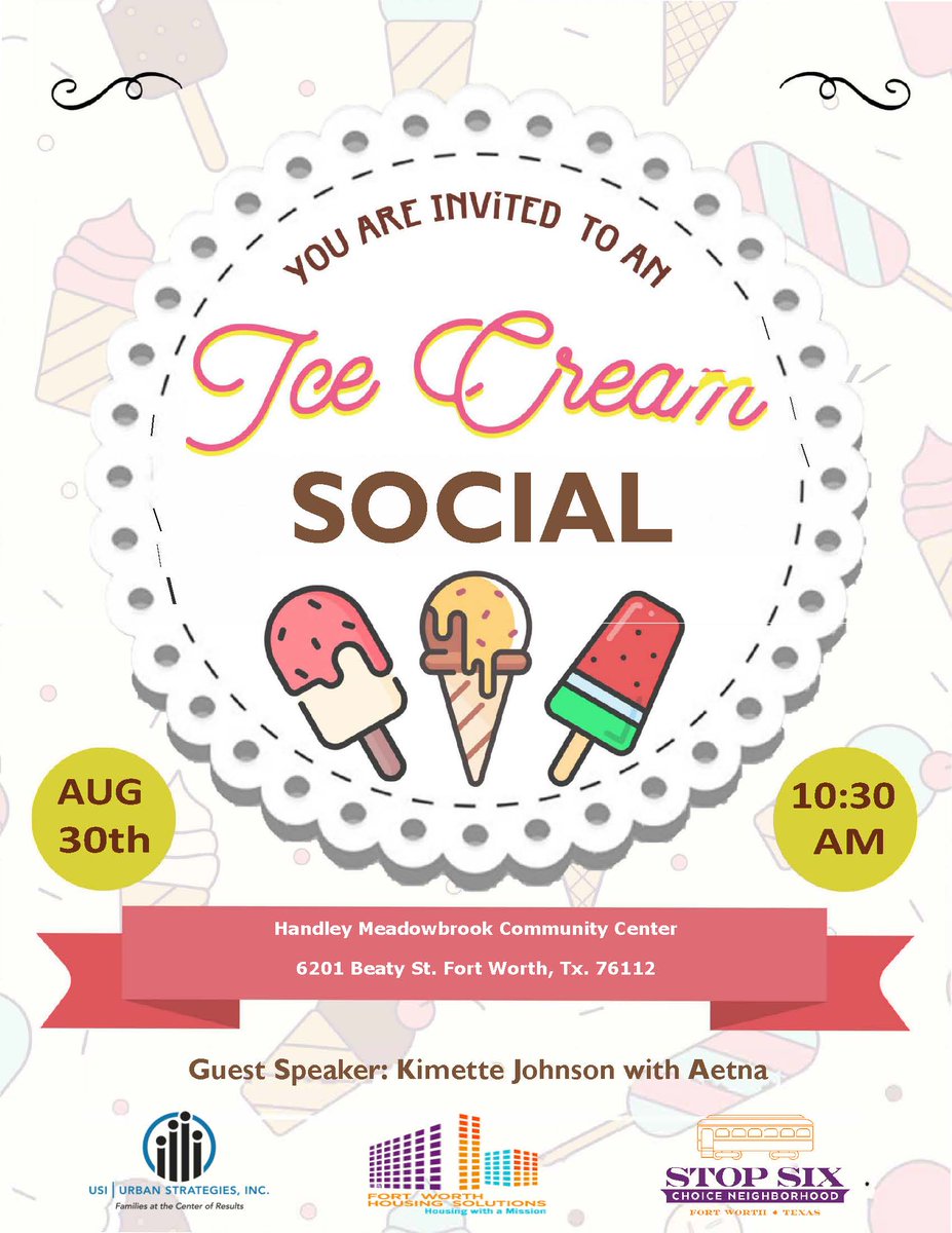 StopSixCNI's tweet photo. Seniors are invited to socialize over ice cream treats at Handley Meadowbrook Community Center on Tuesday, Aug. 30 (10:30 a.m.-noon). Guest speaker from @Aetna insurance is part of the festivities. Cavile Place seniors and seniors in the community are welcome to attend. https://t.co/Vl20VN6Zug