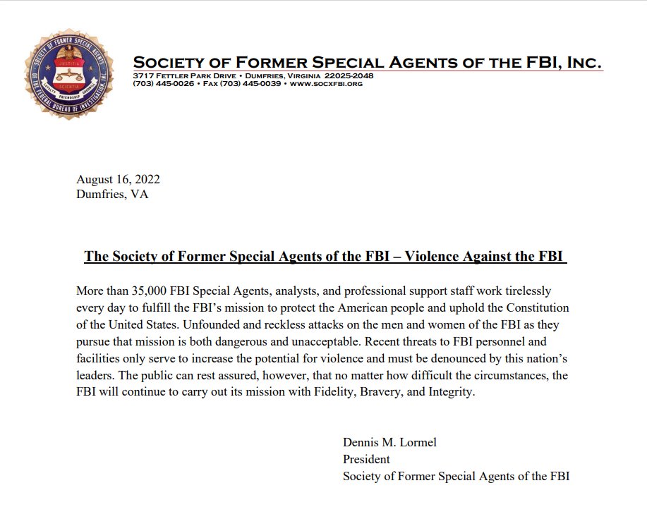Society of Former Special Agents of the FBI tweet media