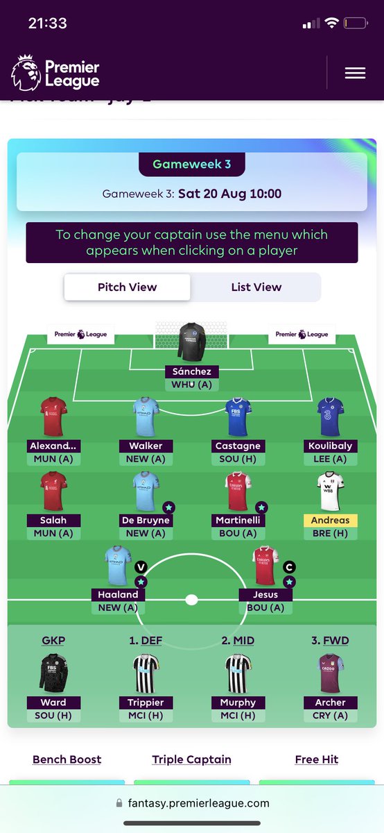 FplBiggi's tweet photo. Hello fellow FPL players

This is my team for GW 3. 
I used my transfer to replace Malasia for Castagne. 
Jesus will be the captain!

P.s. 
If you don’t have Martinelli in your team, you’re doing something wrong

What do you guys think? https://t.co/soktcms0TQ