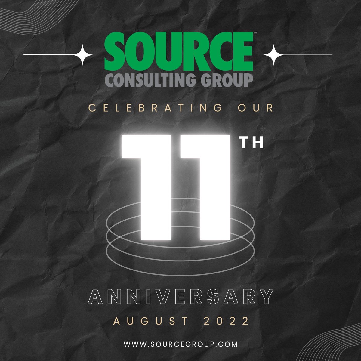 SourceGroupLLC's tweet image. This month marks the eleventh year since Source Consulting Group's inception in 2011. We are proud to have delivered industry-leading legal &amp;amp; professional services technology and business process consulting services to our clients for more than a decade. #yoursourceforsuccess