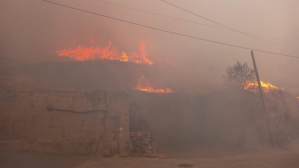 TonoManes's tweet photo. Se ha quemado prácticamente casi todo el término municipal, el fuego ha rodeado el pueblo y solo la heroica actuación de la UME #graciasUME ha evitado que se pierdan casas. Pero los bejiseros saldremos adelante con fuerza y esperanza, #VamosBejis #IFBejis todos juntos lo logramos https://t.co/2EhnxrDH7Q