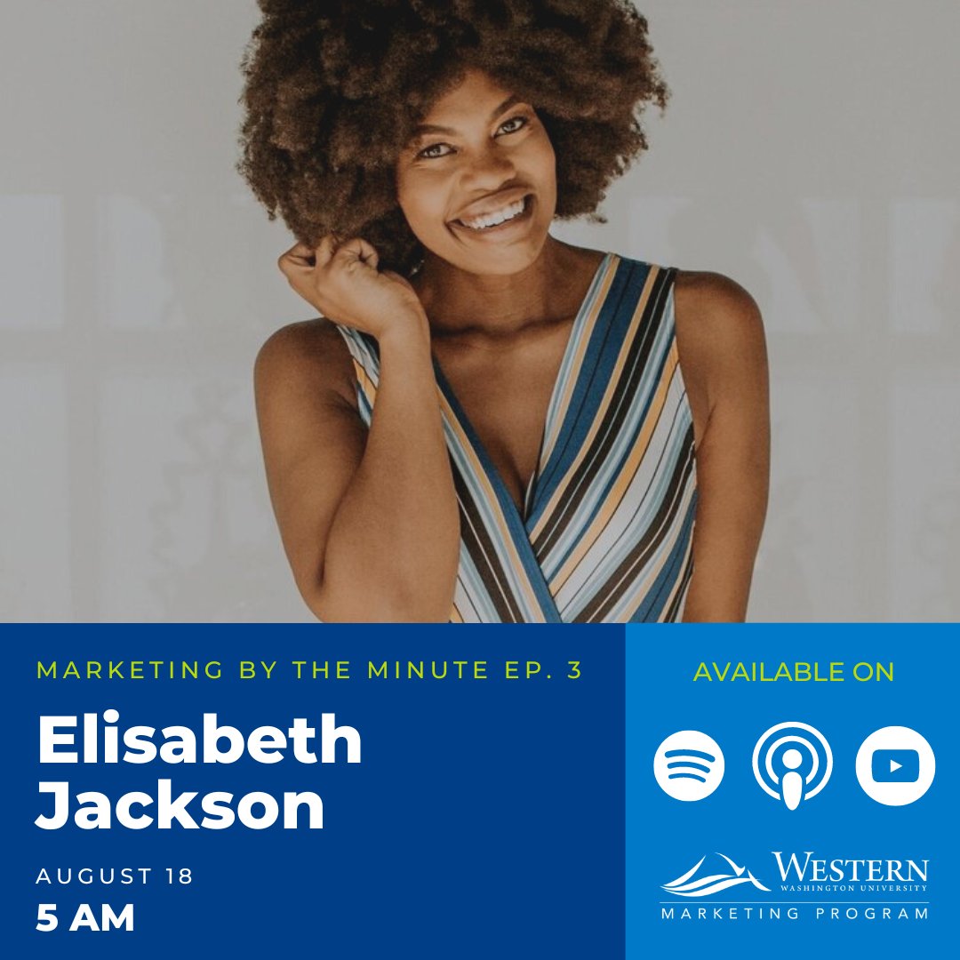wwumarketing's tweet photo. Guess whoooo! Marketing by the Minute Episode 3 is dropping THIS Thursday 8/14 and we have none other than Elisabeth Jackson AKA "The Afro Coach" to talk everything operations! @byTheAfroCoach 💙 https://t.co/cZOyaVP8rH