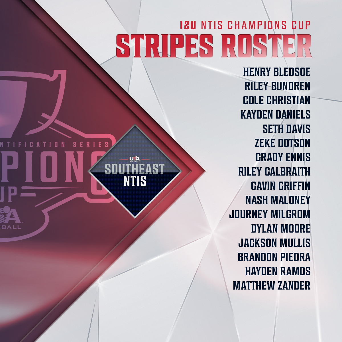USABaseballNTIS's tweet photo. Now introducing the 12U Stars and Stripes from the @SoutheastNtis 😍 https://t.co/SFFH7Ow0M6