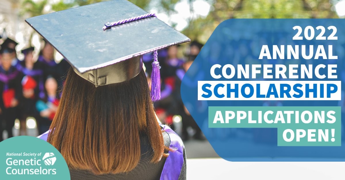 Members, the application for the #NSGC22 Annual Conference Scholarship presented by <a href="/Invitae/">Invitae</a> is now open. Scholarship recipients will receive free registration for the in-person or virtual experience. Apply here before September 4: bit.ly/3jdak71 #GeneChat