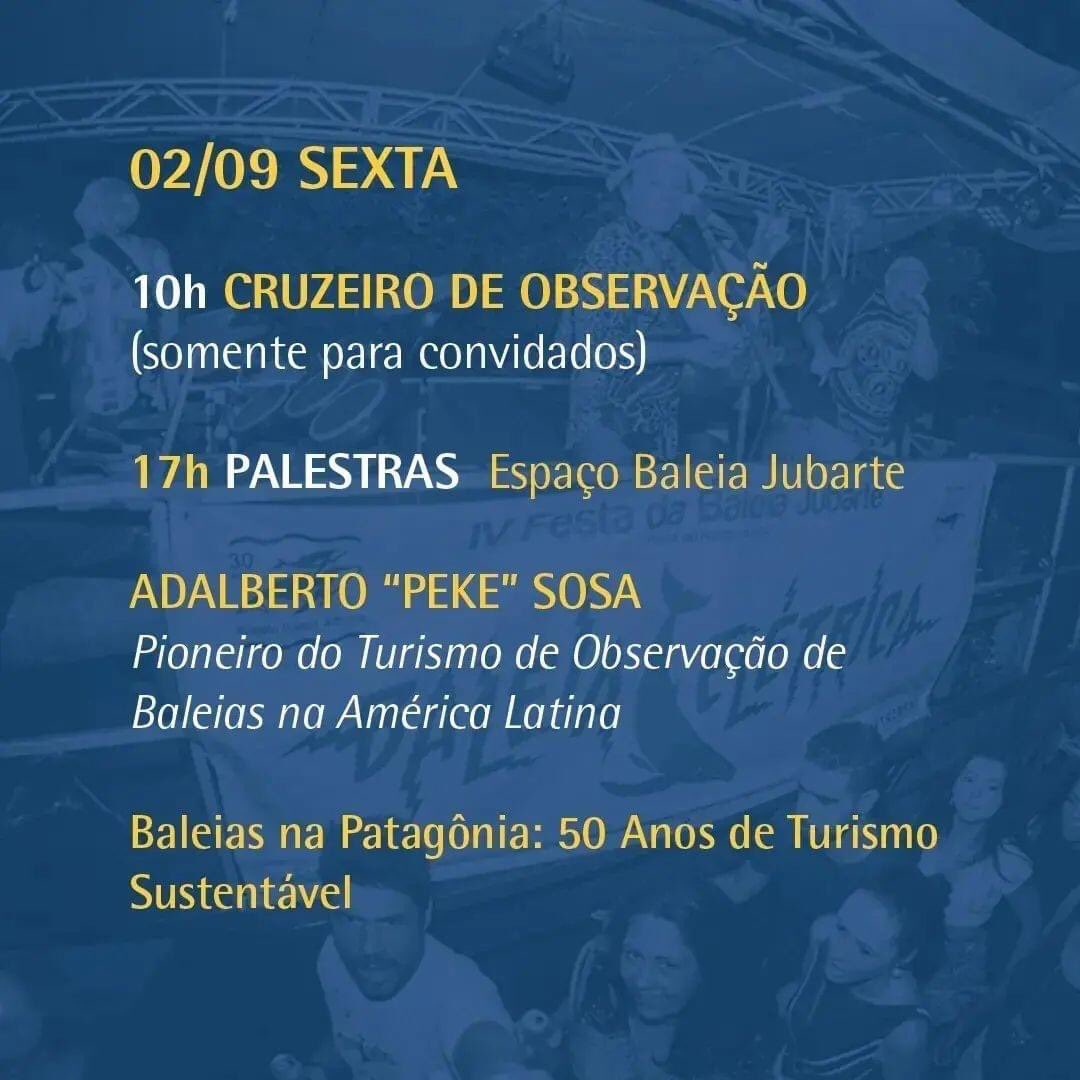 (1/2) A Praia do Forte (BA) volta a celebrar a presença das baleias jubarte com muita música, palestras, esportes e, claro, observação das nossas ilustres visitantes! Venham festejar conosco de 1 a 3 de setembro! Confiram aqui e no próximo Tweet a programação!