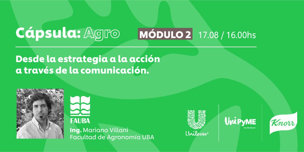 UnileverArg's tweet photo. Esta semana estaremos brindando capacitaciones vinculadas al mundo del agro.
#UnileverArgentina #UniPyME #IndustriaNacional #PyMEsArgentinas https://t.co/AJcsSUtR97