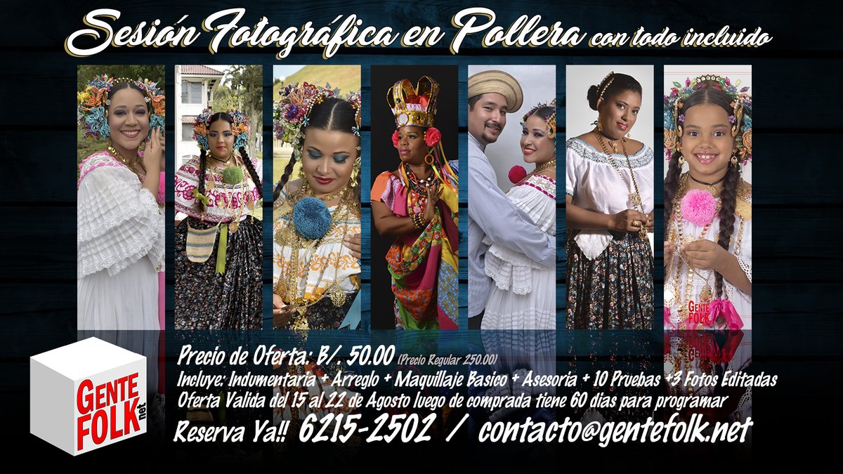 REGRESA LA OFERTA Y NO TE LA PUEDES PERDER
Sesión Fotográfica en Pollera Blanca con Todo Incluido Por Solo $50 Precio Regular $250
Tenemos 20 Cupos Disponibles
Compra tu Oferta Hoy y tendrás hasta 60 días para programar tu cita
Reserva Ya al 62152502