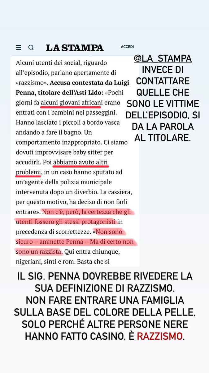 Chiediamo spiegazioni a <a href="/LaStampa/">La Stampa</a> riguardante l'articolo uscito oggi. I nostri punti sono scritti negli screenshot, attendiamo risposte.
