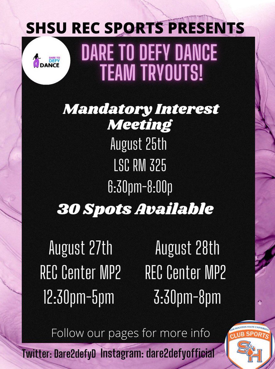 We heard y’all asking about tryouts🧏‍♀️ So here it is!!!! Join us for the Interest Meeting for all the details and we’ll see you at Tryouts 🤩