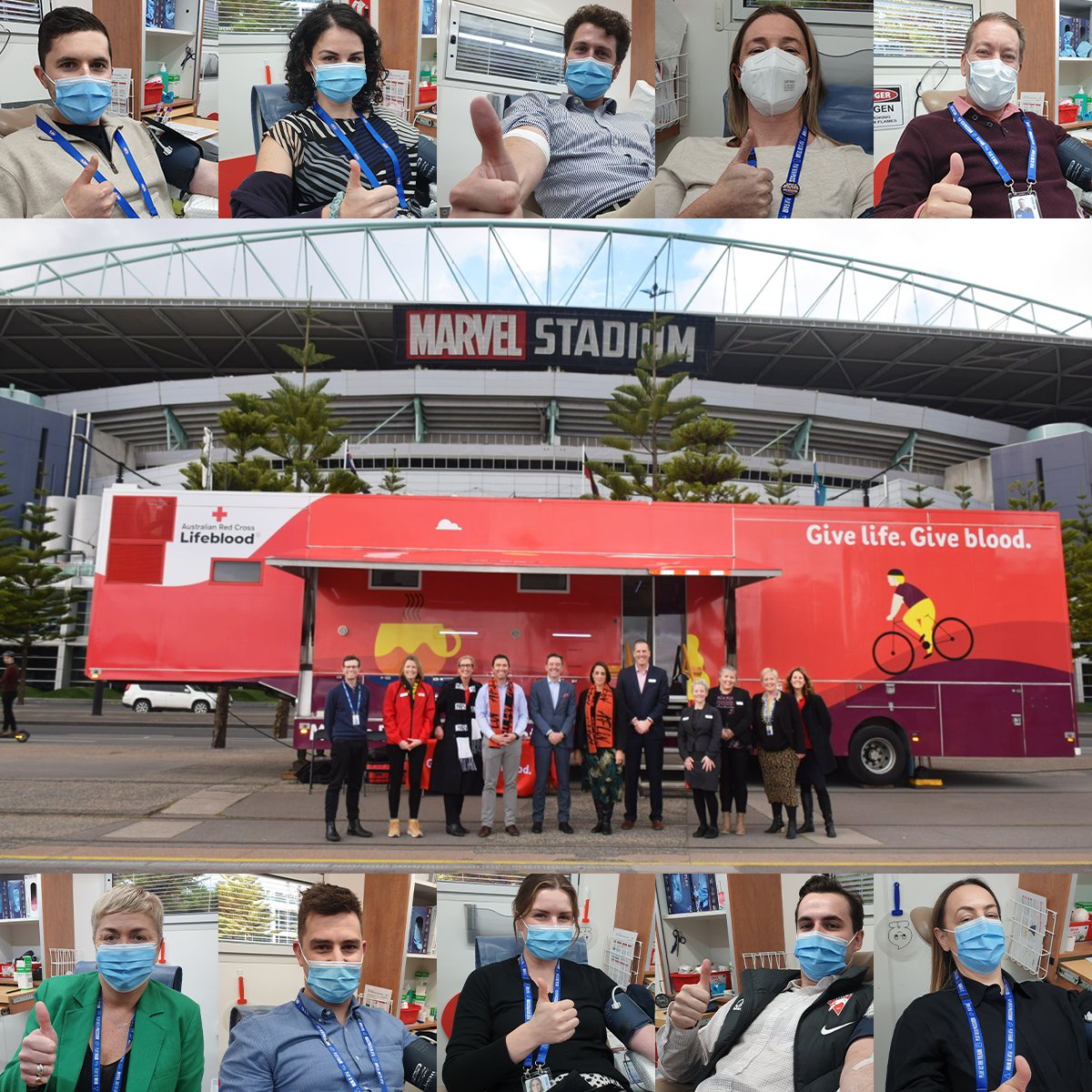 lifebloodau's tweet photo. Fantastic to have our Donor Mobile Unit visit AFL House and have support from staff across the @AFL and AFL Clubs competing in the inaugural AFL Blood Challenge. We’re excited to see who will finish on top of the life-giving ladder at the end of the season! https://t.co/V1DV6drPnK