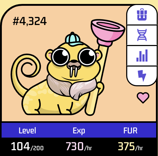 Jason81088312's tweet photo. @FurballsNFT This little feller is a couple days away from LVL-200 #poopsquasherclub https://t.co/TMYyzUWDKr