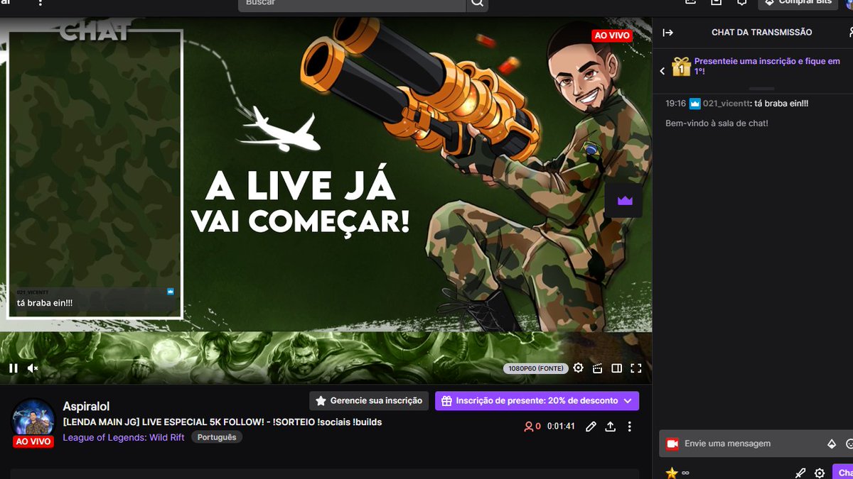 Aspiralol's tweet image. LIVE TA ON RAPAZIADA!! 
Tamo de ID visual nova!!!🚀🎉
Especial 5k começou, muito conteúdo, sorteio e muito ódio na soloq, cola com nós!!