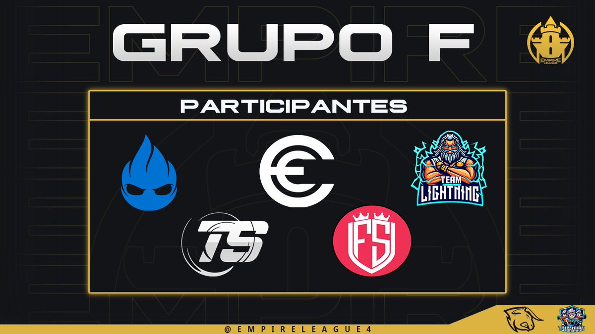 EmpireLeagueCR's tweet photo. 𝐏𝐑𝐄𝐒𝐄𝐍𝐓𝐀𝐂𝐈𝐎́𝐍 • 𝐆𝐑𝐔𝐏𝐎 𝐅

De esta manera quedaron conformados los grupos para el inicio de esta edición! 🔥

🎖️ @FunadosSquad 
🎖️ @CE_eSportsGG 
🎖️ @TeamLightning8
🎖️ @TeamStormCR  
🎖️ @French_swat

Mucha suerte! Cuál es tu favorito?☘️

✨| #ELP2 https://t.co/FsNxnKfYZr