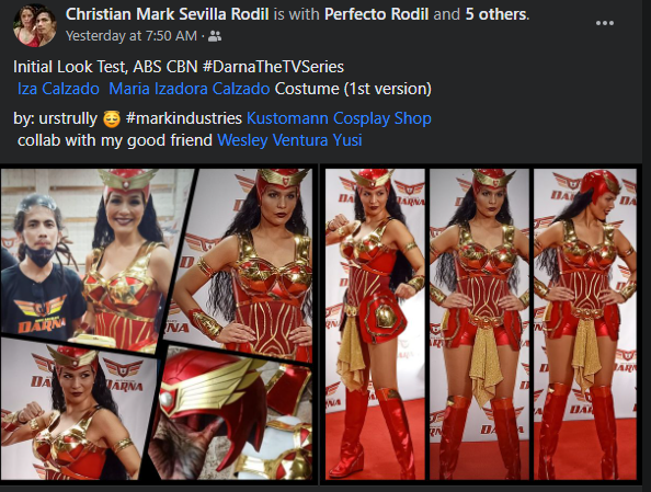 daviddangeloph's tweet photo. So proud of a friend, fellow cosplayer, and costume creator, Mark Rodil! I was so proud to find out that he collaborated for Darna 2022 on the costume of Iza Calzado.
Check him out at https://t.co/eoSLWvgoMC.
#MarkIndustries #FirstDarna https://t.co/KIsNN2bOYJ