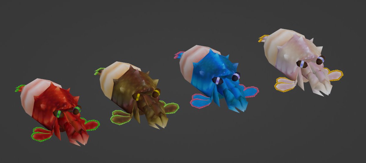 PikminNF's tweet photo. Here is a peak at the Hermit Crawmad's updated appearance in Pikmin: New Fortune! Based primarily on its Pikmin 3 design, however now there are new color variations, they are the same species but merely an adapted look to suit the environments where you will encounter them! https://t.co/xtMpihlTjZ