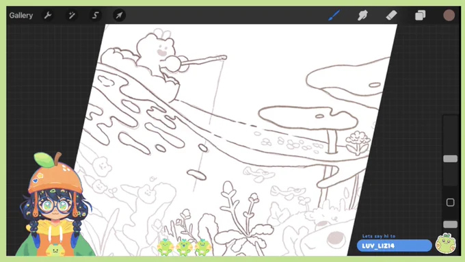 I'm illustrating a coloring book! Come hang out with me. Then we're gonna play more Eastward and visit the Dragon Market. 
🎙️🐸 https://t.co/PzFshdxLtC 