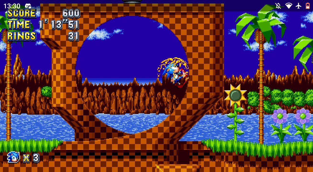 Jogando sonic mania no celular