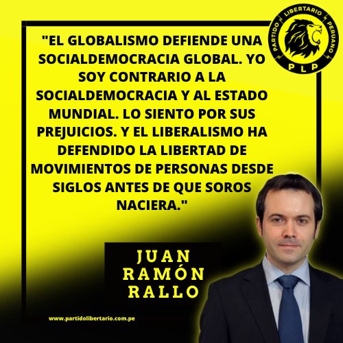 PLPperu's tweet photo. "El globalismo defiende una socialdemocracia global. Yo soy contrario a la socialdemocracia y al Estado mundial."

Juan Ramón Rallo (@juanrallo)💛🖤🐍

#ElFuturoEsLibertario #JuanRamónRallo #libertarismo #liberalismo #PartidoLibertario #menosestado #promercado #antiestatismo https://t.co/VoSKC6Jz1B