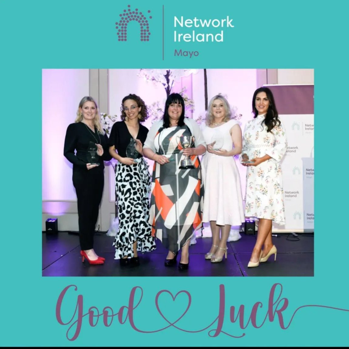 Wishing all of our Businesswoman of the Year branch winners the very best of luck in their interviews today and tomorrow 
🌟 <a href="/EdenWellnessIE/">Laura McDonald - Eden Wellness</a>
🌟 <a href="/daniteal_studio/">Dani Baumgarten</a>
🌟 @mw_design_print_sign
🌟 <a href="/josephmurphyltd/">Joseph Murphy Ballina Ltd</a>
🌟 <a href="/SandraGanley_/">Sandra Ganley Dancer</a>
#NetworkIreland #backedbyAIB #MayoLEO <a href="/Network_Ireland/">Network Ireland</a>
