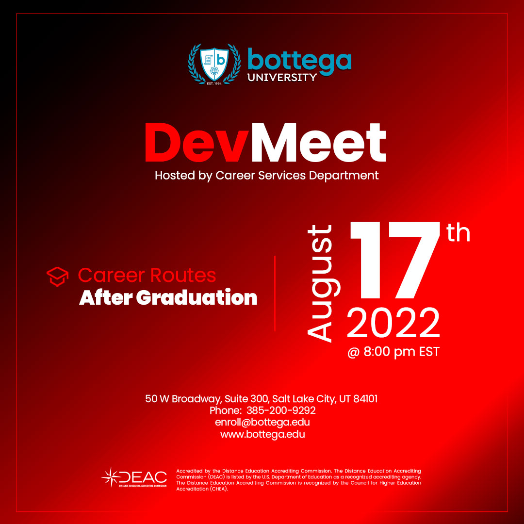 BottegaTech's tweet photo. You are invited!! No registration is needed!

Join us on Wednesday, August 17th at 8:00pm EST for our DevMeet all about Career Routes After Graduation!

https://t.co/L25HJnfc8t

Visit the link to join!

See you there! https://t.co/uI1zHe332m