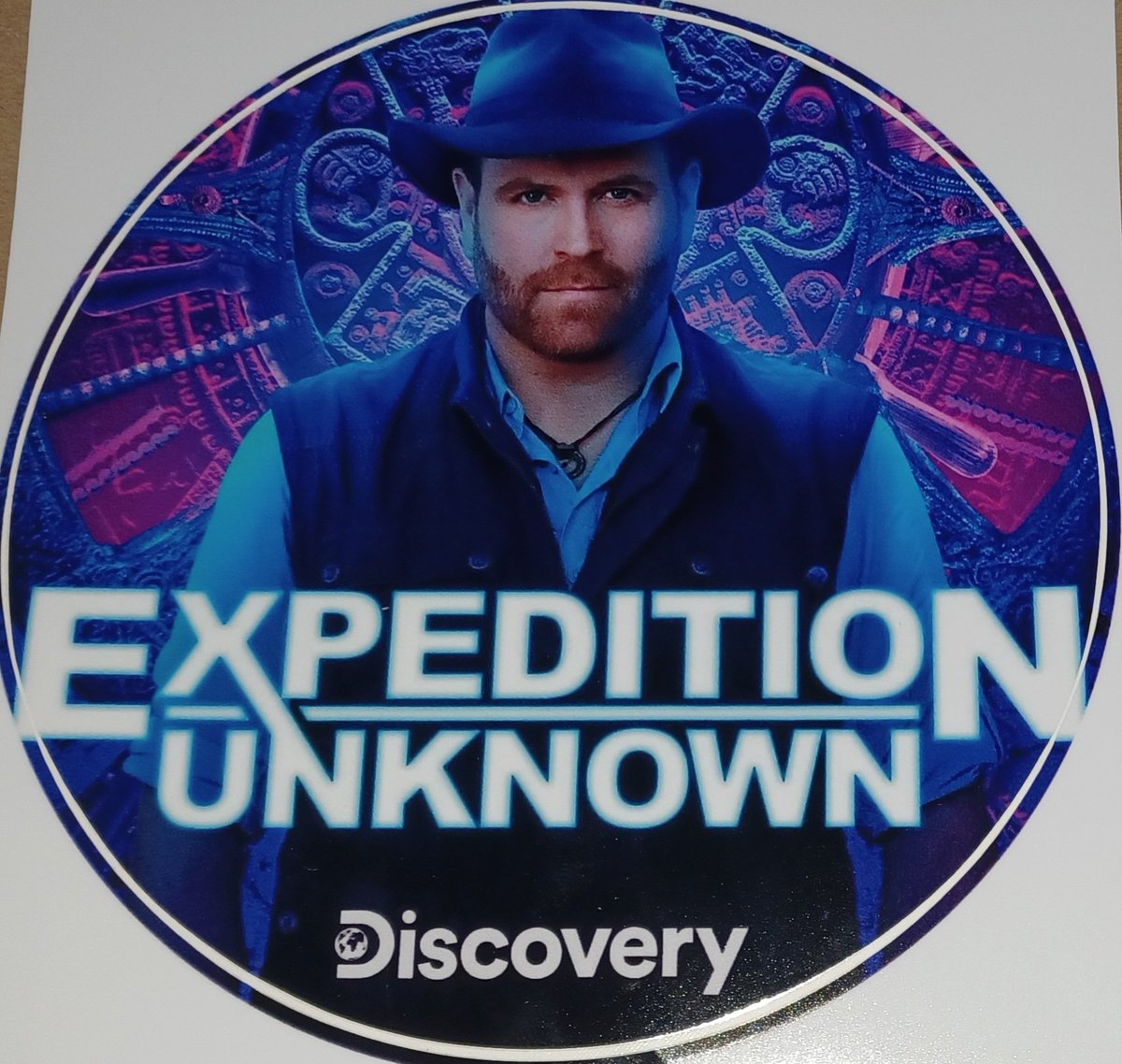 KJJohansen77's tweet photo. My car sticker finally came in. Now I'm able to show support for my favorite show #ExpeditionUnknown @joshuagates @Discovery https://t.co/0HZSjg2lX1