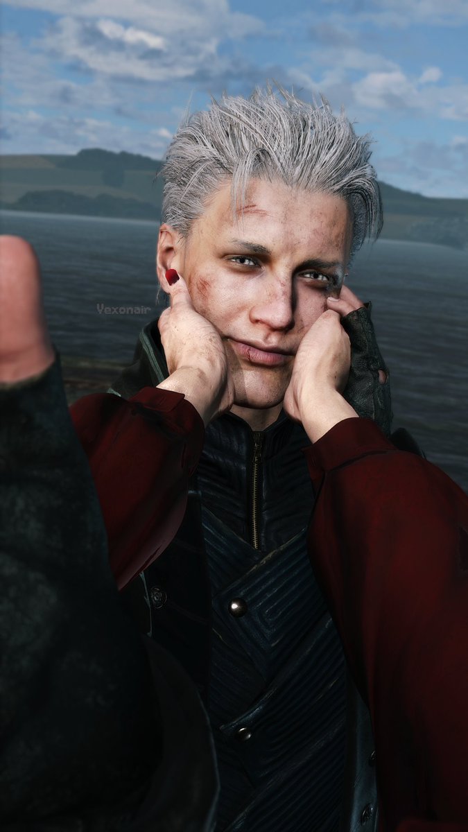 Vexonair's tweet photo. Affection. 

#DMC5 #DevilMayCry5 #Capcom #Portrait #Vergil https://t.co/myP8uzzRu1