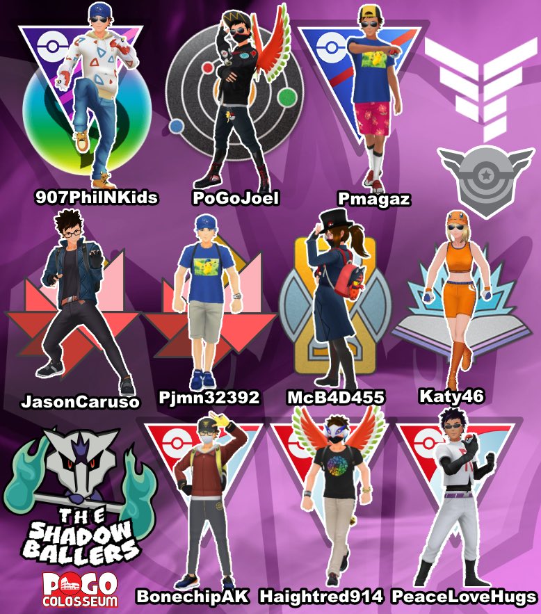 ShadowBallers's tweet photo. 😈Your Season 2: Cycle 2 Shadow Ballers😈

#SilphFactions #GirlsThatPvP #Battlers 

🎨 by @PoGoJoelYT https://t.co/yry3xy3jqa