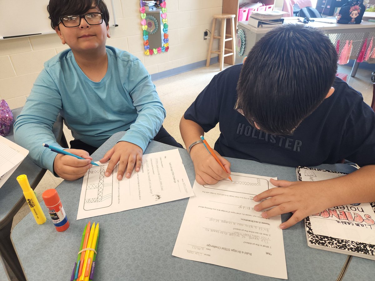 ms_castano's tweet photo. It's only day 2 and we are already STEMing. We have not skipped a beat! Today, we designed, built, and tested. Tomorrow, these engineers will redesign to improve their model. #STEMislife #engineers #STEMeducation #buildingmindset @DrRodriguezElem @HarlingenCISD https://t.co/E3r0sK632u
