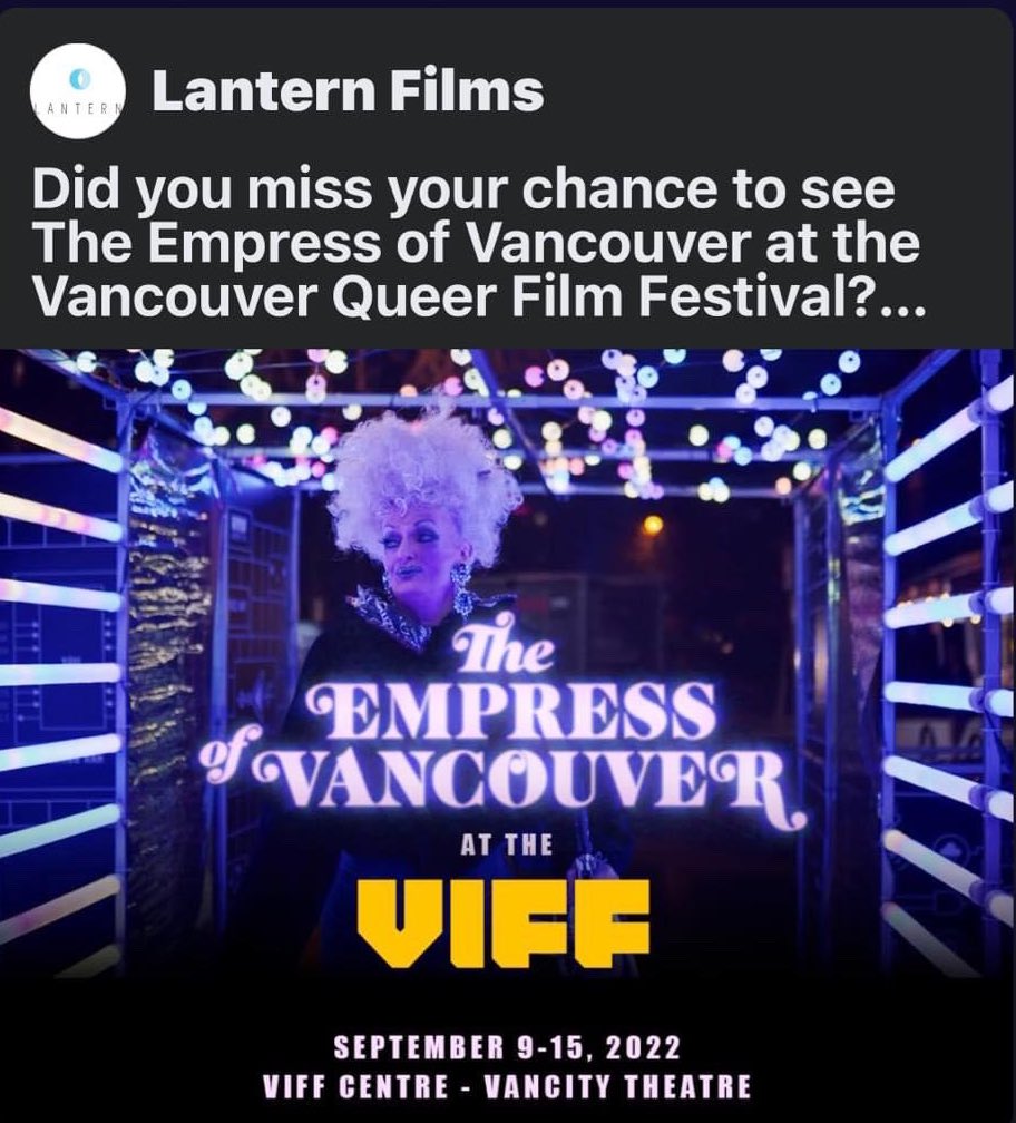 DMSVancouver's tweet photo. The @DMSVancouver was proud to support #LanternFilms opening night premiere of the #EmpressofVancouver  👑 Next available showing is at @VIFFest Sept. 9-15 tix avail https://t.co/KMqlW0Yu9c #queer #queerart #queerfilm #vqff22 #viff22 https://t.co/o8IV4jW78Z
