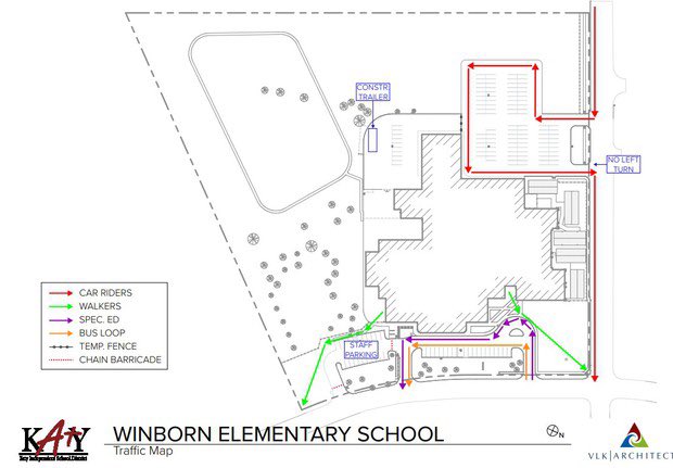 _DWEPTA's tweet photo. Good Evening Winborn Family,

We are so excited to have school back in session tomorrow. Please visit the s’more newsletter for important first day info. Below is a map showing a visual for all arrival/dismissal lines/traffic flows. https://t.co/FFg6aLbAk0
#dweeagles https://t.co/0d81qZRfRT