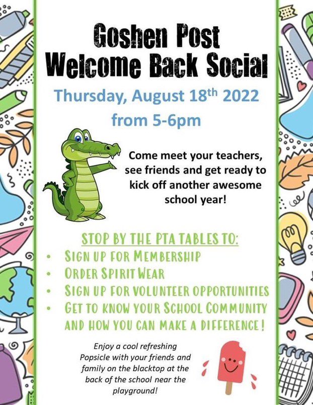 Come see your friends and kick off an awesome school year! #goGPgators