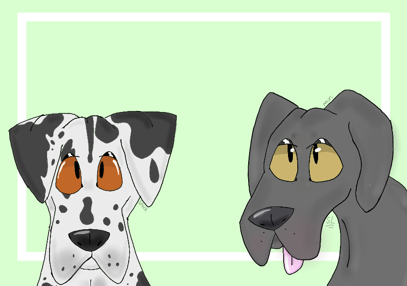 MiriDane's tweet photo. Mummy says we make very cute cartoon characters! @CaymanHumane https://t.co/r0ifb0CxQs