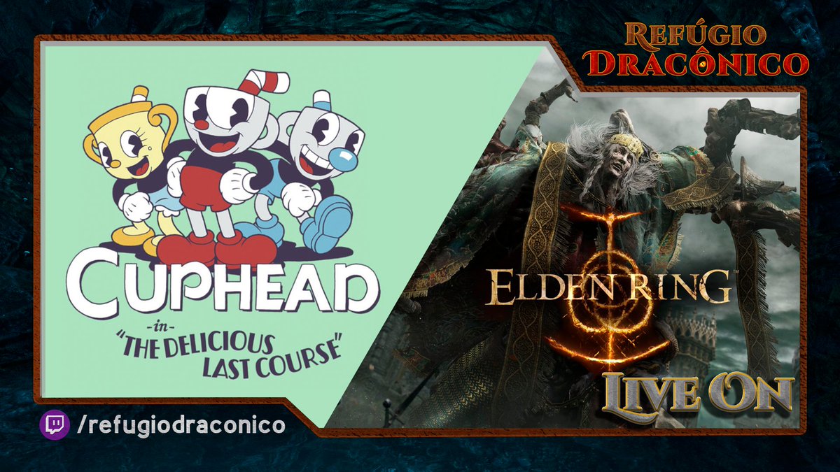 refugiodraconic's tweet photo. Vamos de DLC do Cuphead, seguindo com Elden Ring mais tarde. Chega mais pra bater um papo e jogar com a gente.

https://t.co/9UeNu4MYaR

#cuphead #dlc #eldenring #rpg #action  #platform https://t.co/5tnlKq9D1R