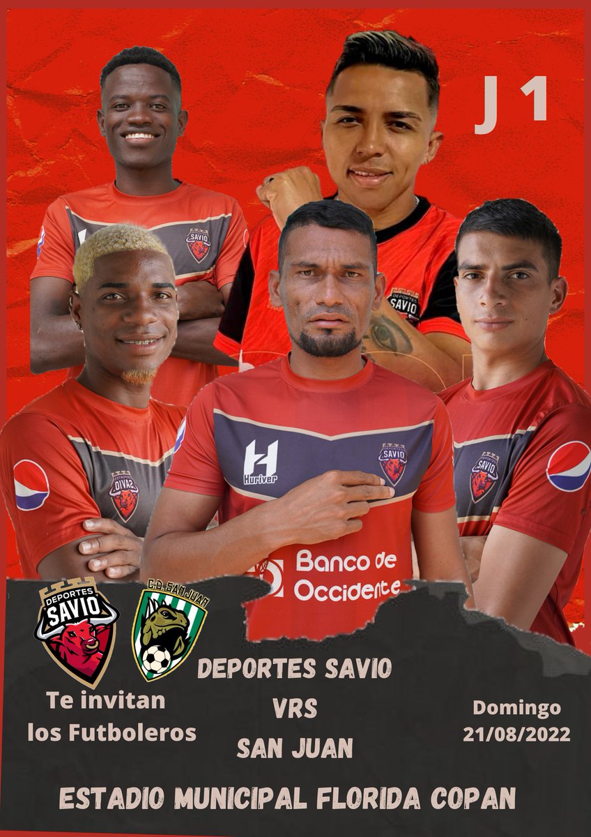 ! ESTAMOS LISTOS!
Este domingo recibimos en Florida Copán al San Juan FC, todos apoyar al matador