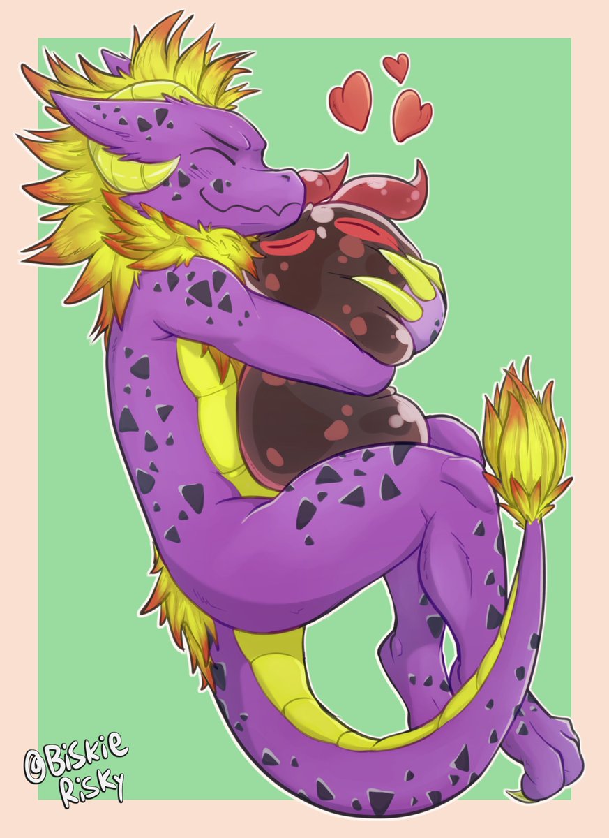 BiskieRisky's tweet photo. snuggling a little slime creature 

commission for @enderfireM https://t.co/YUq7Idsyl1