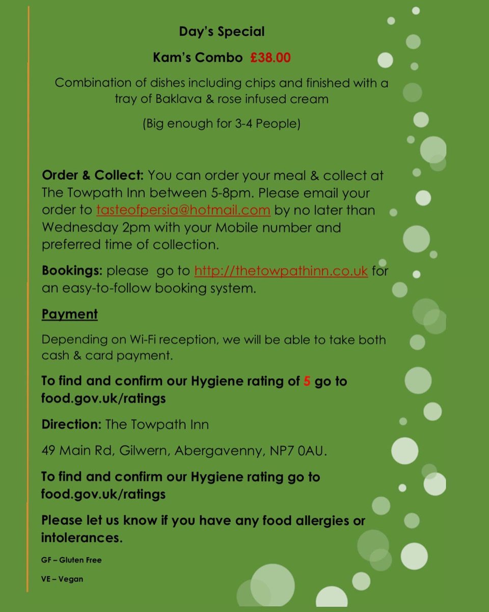 TasteOf_Persia's tweet image. This Thursday we are back  @thetowpathinn with a friendly &amp;amp; happy reception from all. 
The weather still looking promising and tables by the canal are always in demand. So get booking to enjoy a great meal and few locally brewed beers🌹🇮🇷🌯🥙🥗🥘🍺🍸🍾☕️🍨🍦🇮🇷🌹