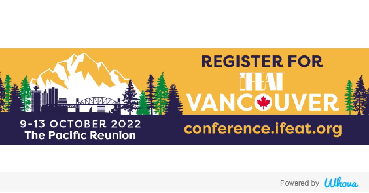 DavidAPappas's tweet image. Hi! I'm attending IFEAT 2022 Vancouver Conference #ifeat2022 #ifeat2022conference #aromatradesconferenceifeat2022. Let's start connecting with each other now. @IFEAT_org - via Whova event app whova.com/whova-event-ap…