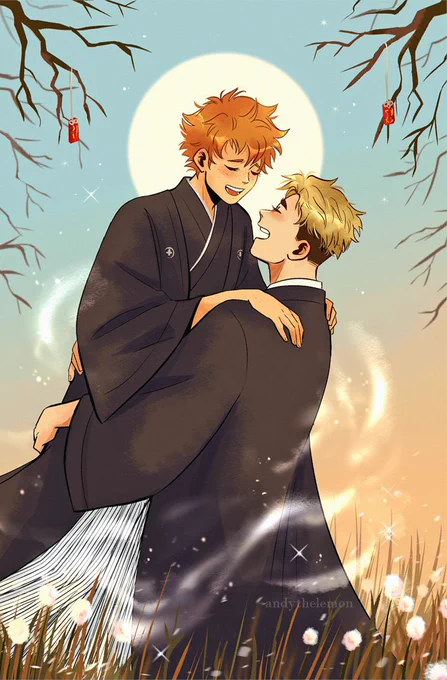 `Only true love can break the curse and make you human again'  #atsuhina #haikyuu 
