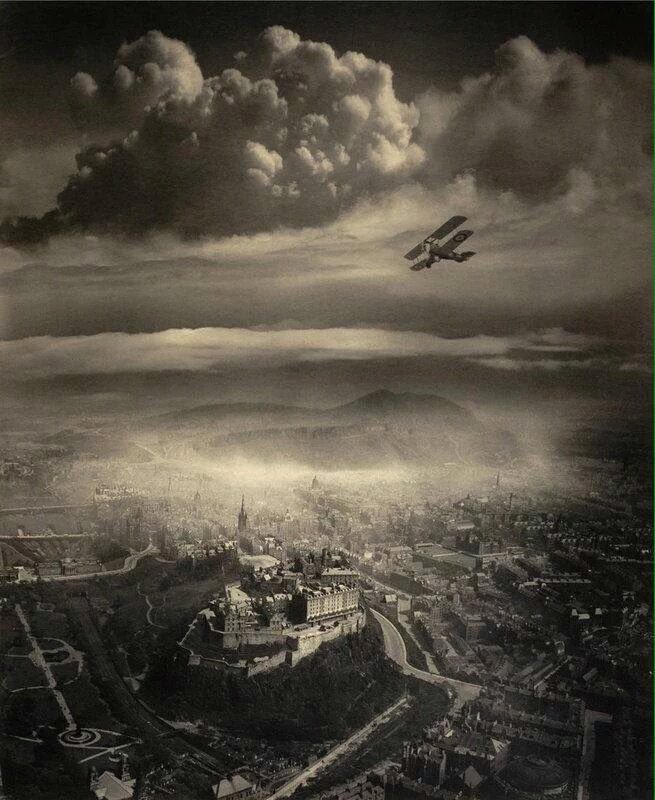 HorribleSanity's tweet photo. I’m in love with this aerial view of Edinburgh. (Alfred Buckham, 1920) https://t.co/ryys5V1lDD