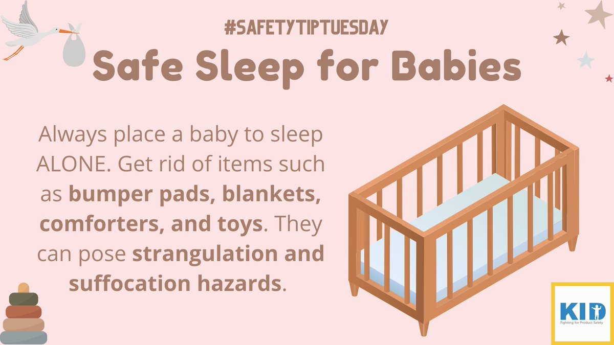 kidsindanger's tweet photo. #SafeTipTuesday: Always place an infant to sleep COMPLETLY ALONE. Blankets, toys, and pillows do not spark joy so get rid of them! https://t.co/2RZWdD5rF9