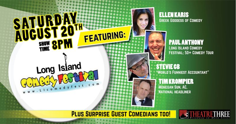 GreekChickComic's tweet photo. This Saturday, Aug. 20th back out on Long Island where comedy was spawned, with these great fellas, I love them all and so will you..ELLA Port Jefferson @TheatreThreeLI #LongIsland https://t.co/dw5C1X8rct