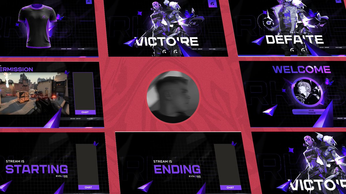 tazz_fr's tweet photo. @ArkaseyEsport - Stream Pack + Affiche Valorant

➡️ Un plaisir d'avoir retravaillé cette identité ! https://t.co/r9yWoQ0c5Q