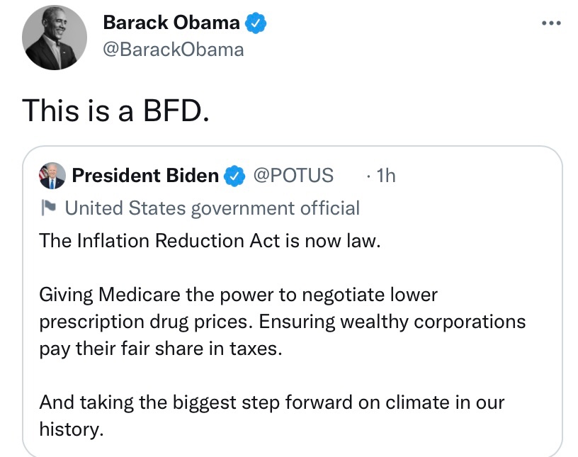 ThatmattersNews's tweet photo. BREAKING 

Former President Barack Obama took to Twitter tonight to mock his former Vice President with a reference to Biden’s “Bad F***ing Dementia” https://t.co/AV5sofgWVL